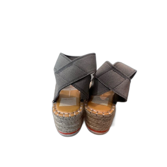 Dolce Vita Lury Espadrille Wedge Sandal Size 7.5M Grey Elastic Open Toe - Picture 5 of 9